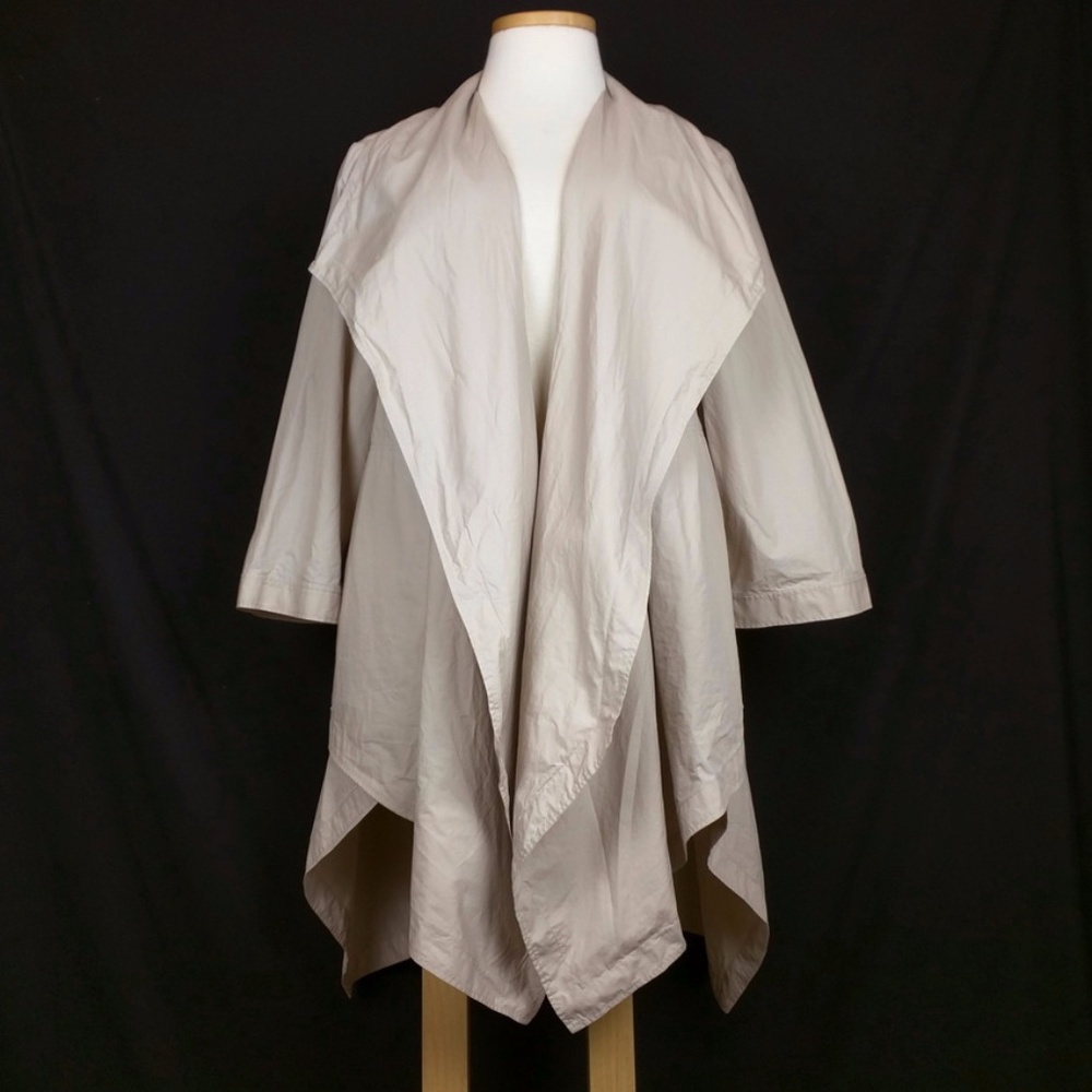 Lafayette 148 Tan Draped Open Front Trench Jacket